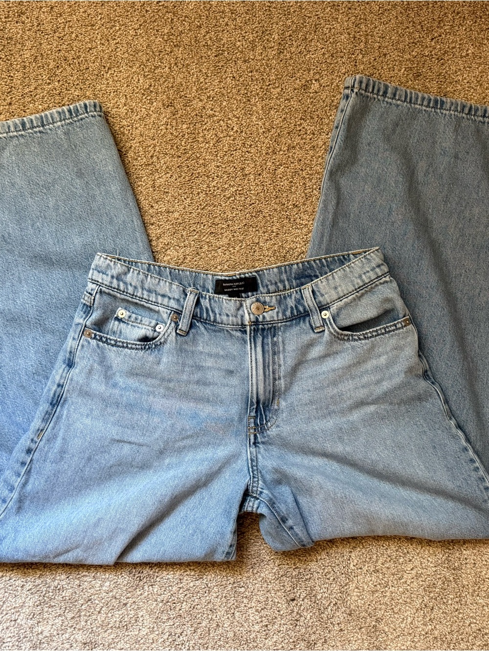 Banana Republic Mid Rise Baggy Wide Leg Jeans - Size 27 - Picture 2 of 3